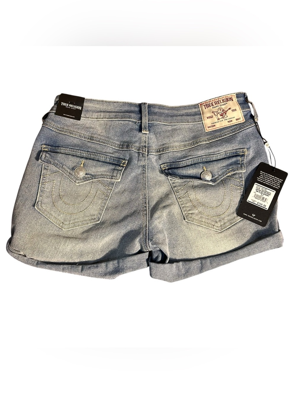 NWT True Religion Women's Jayde Mid-Rise Flap Shorts Size 27